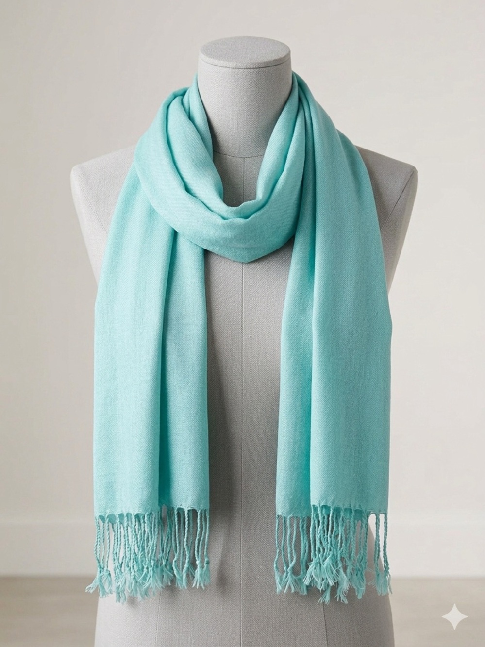 Light Blue Women's Fringe Scarf - Stylish Everyday Wrap